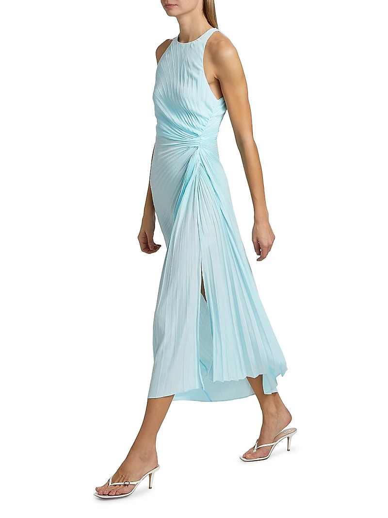 Reagan Pleated Midi-Dress
