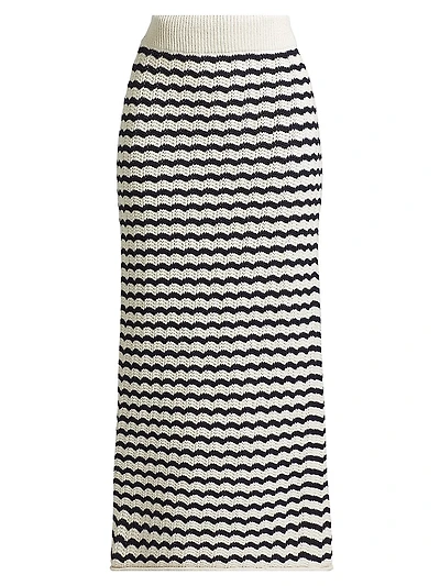 Alexis Striped Crochet Midi-Skirt