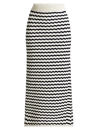 Alexis Striped Crochet Midi-Skirt