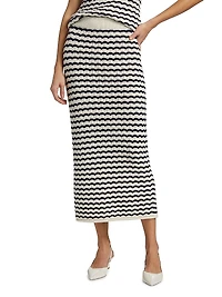 Alexis Striped Crochet Midi-Skirt