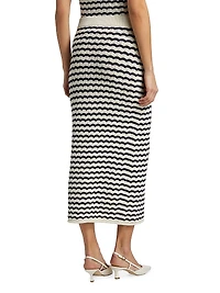 Alexis Striped Crochet Midi-Skirt