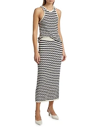 Alexis Striped Crochet Midi-Skirt