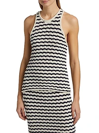 Nelly Striped Cotton-Blend Crochet Top