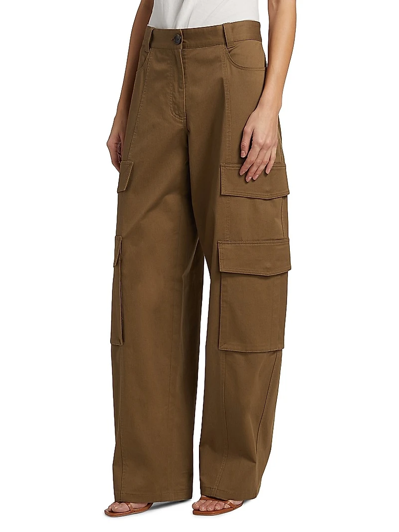Bea Stretch-Cotton High-Waisted Pants