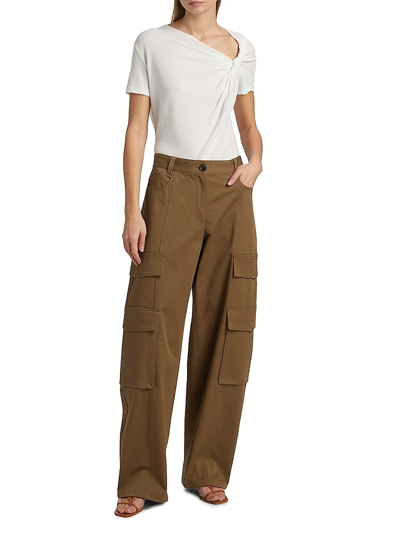 Bea Stretch-Cotton High-Waisted Pants