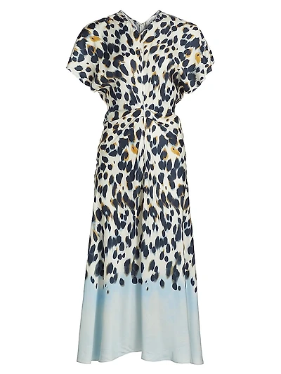 Rem Printed Twist Midi-Dress
