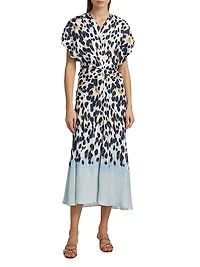 Rem Printed Twist Midi-Dress