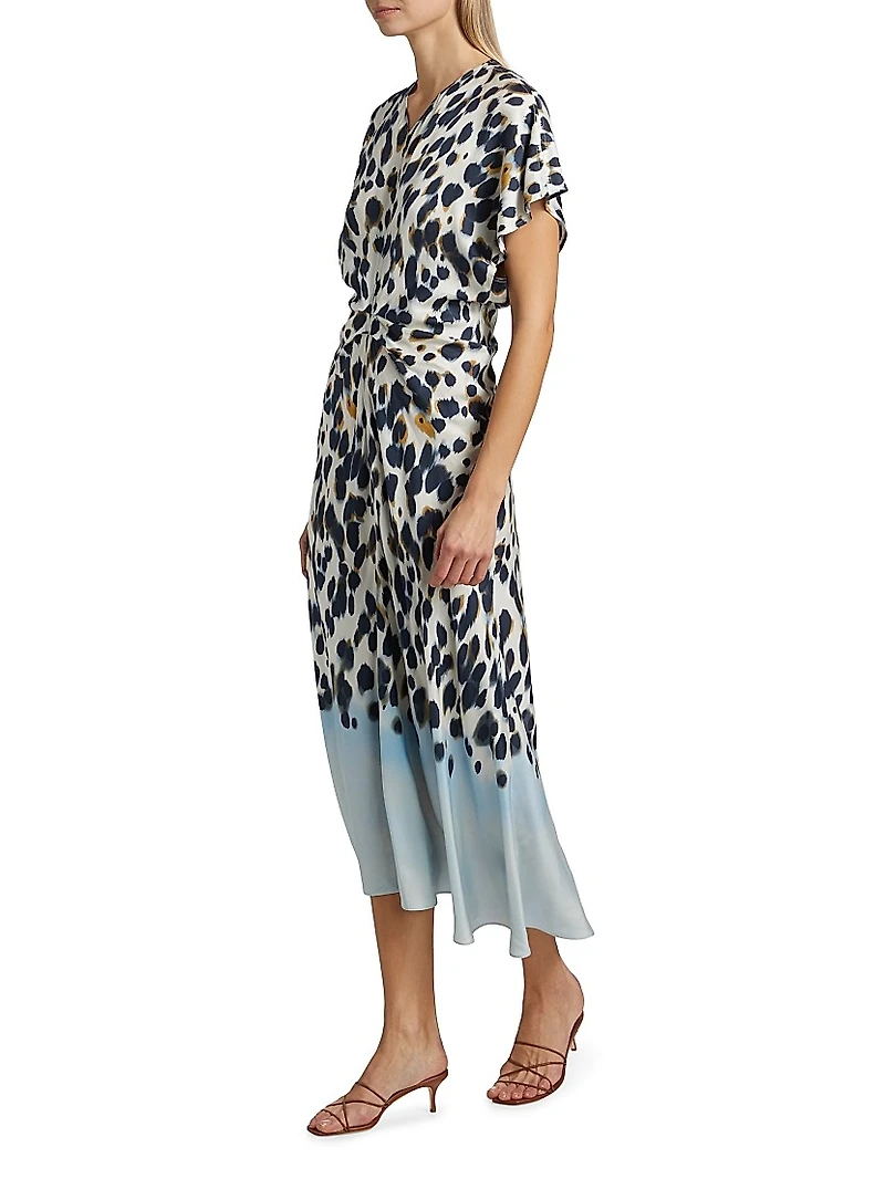 Rem Printed Twist Midi-Dress