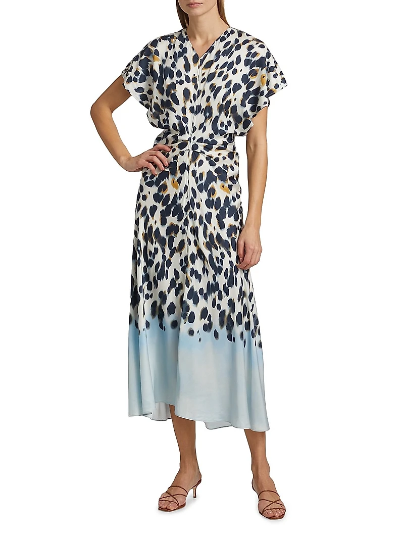 Rem Printed Twist Midi-Dress