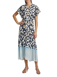 Rem Printed Twist Midi-Dress