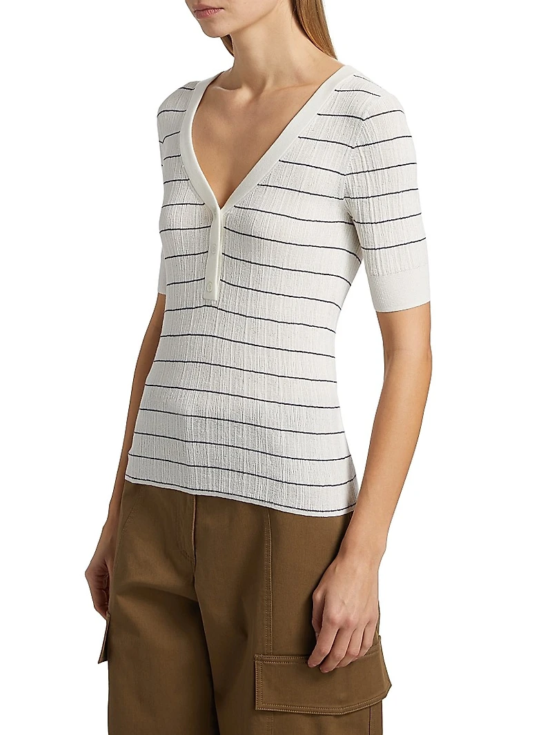Francis Striped Cotton-Blend Top