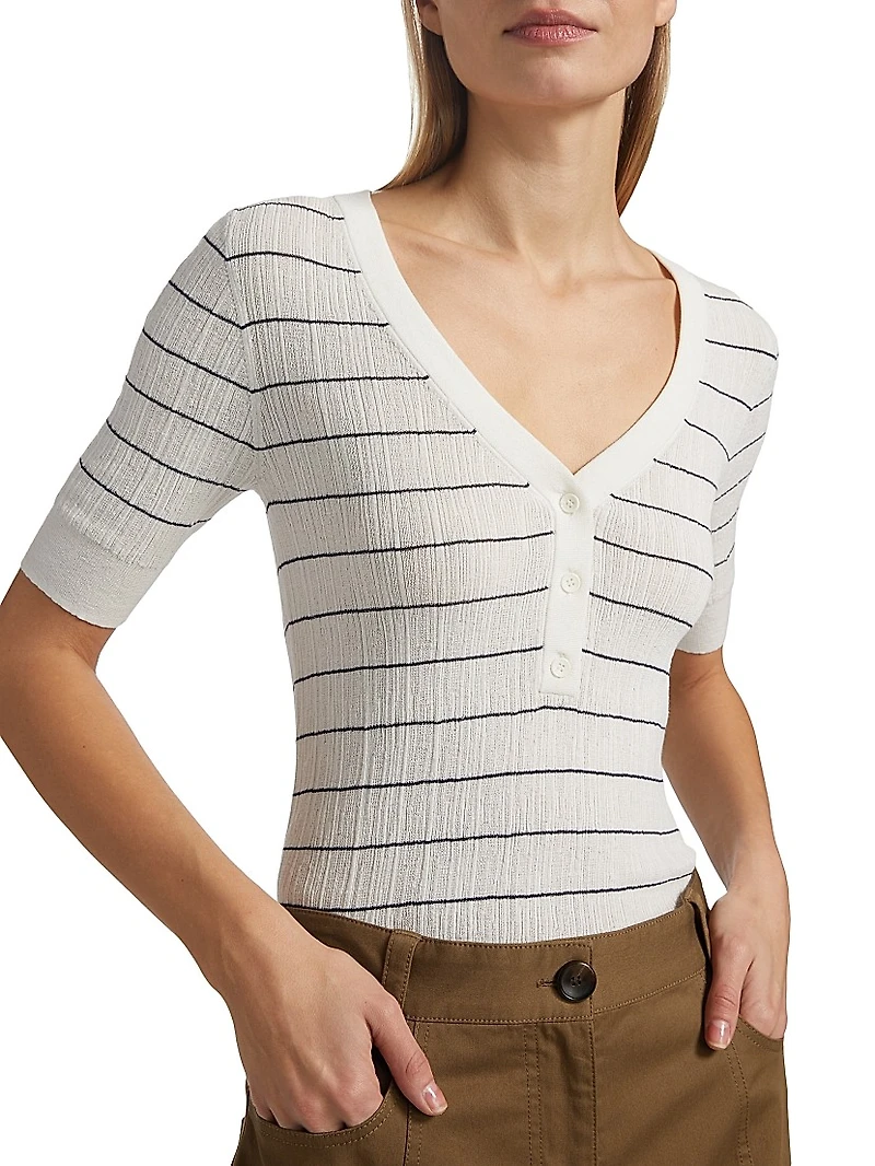 Francis Striped Cotton-Blend Top