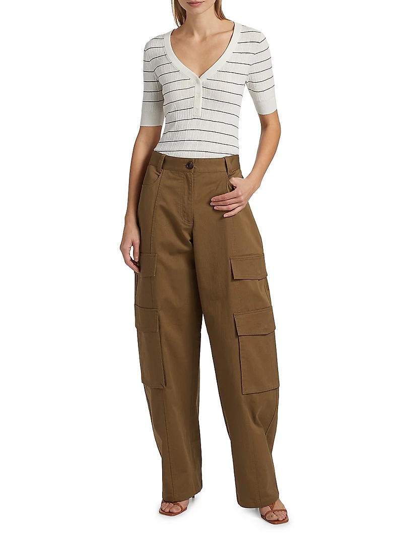 Francis Striped Cotton-Blend Top