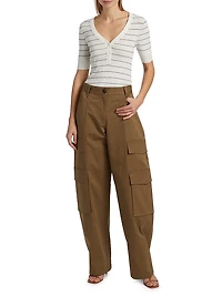 Francis Striped Cotton-Blend Top