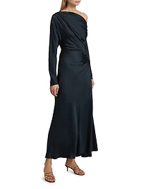 Piper Draped Satin Maxi Dress
