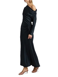 Piper Draped Satin Maxi Dress