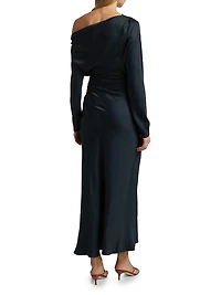 Piper Draped Satin Maxi Dress