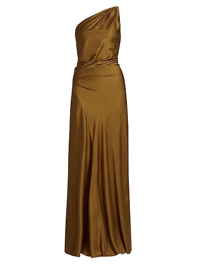 Aster Asymmetric Draped Gown