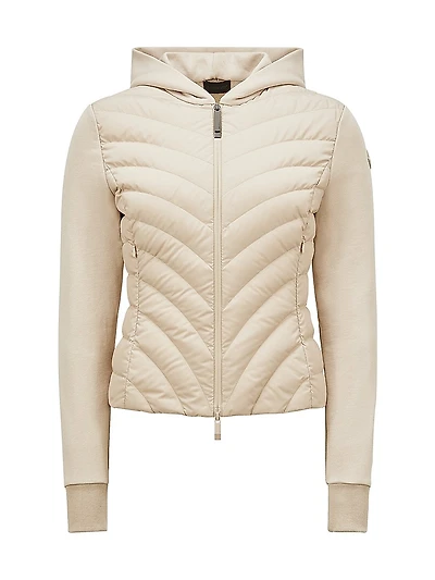 Down-Filled Hoodie Cardigan Cotton