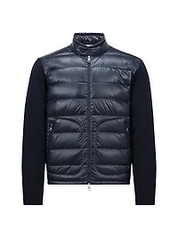 Down-Filled Wool Cardigan