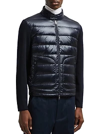 Down-Filled Wool Cardigan