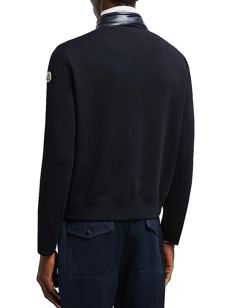 Down-Filled Wool Cardigan