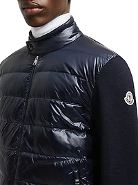 Down-Filled Wool Cardigan