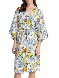 Citrus-Print Cotton Robe