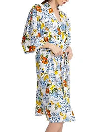 Citrus-Print Cotton Robe