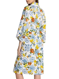 Citrus-Print Cotton Robe