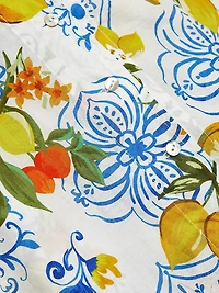 Citrus-Print Cotton Relaxed Pajamas