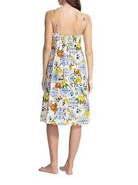 Citrus-Print Cotton Sleep Dress