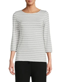Soft Touch Stripe Boatneck Top