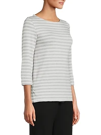 Soft Touch Stripe Boatneck Top