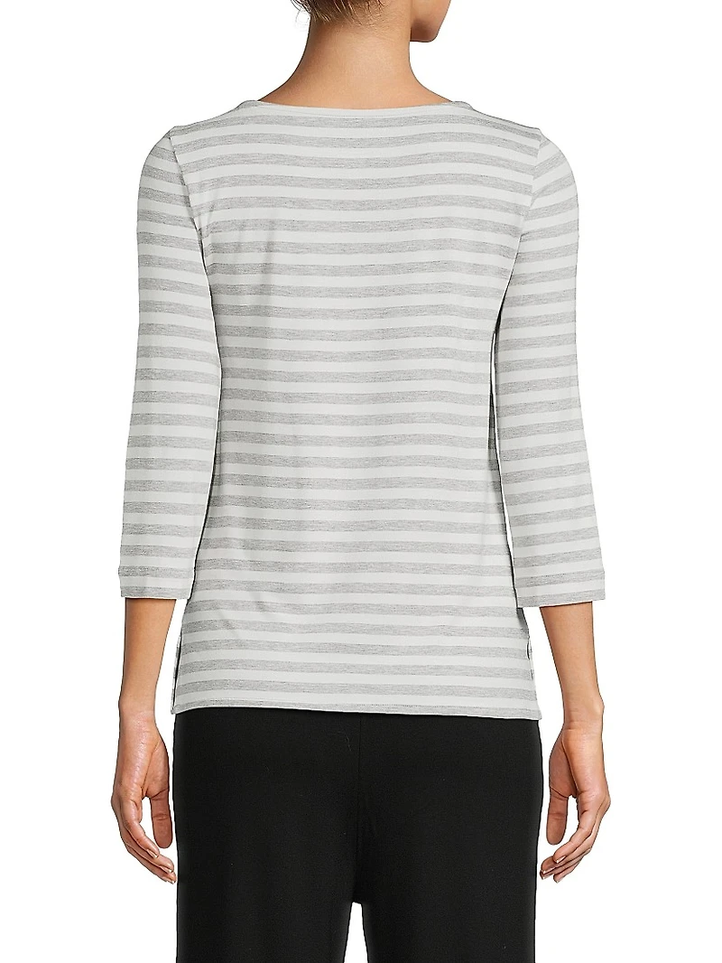 Soft Touch Stripe Boatneck Top