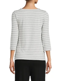 Soft Touch Stripe Boatneck Top
