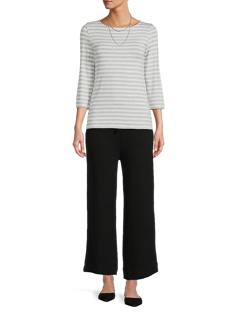 Soft Touch Stripe Boatneck Top