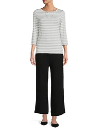 Soft Touch Stripe Boatneck Top