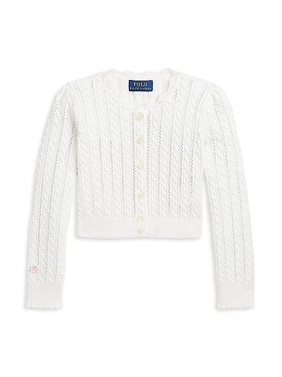 Little Girl's & Girl's Cotton Knit Cardigan