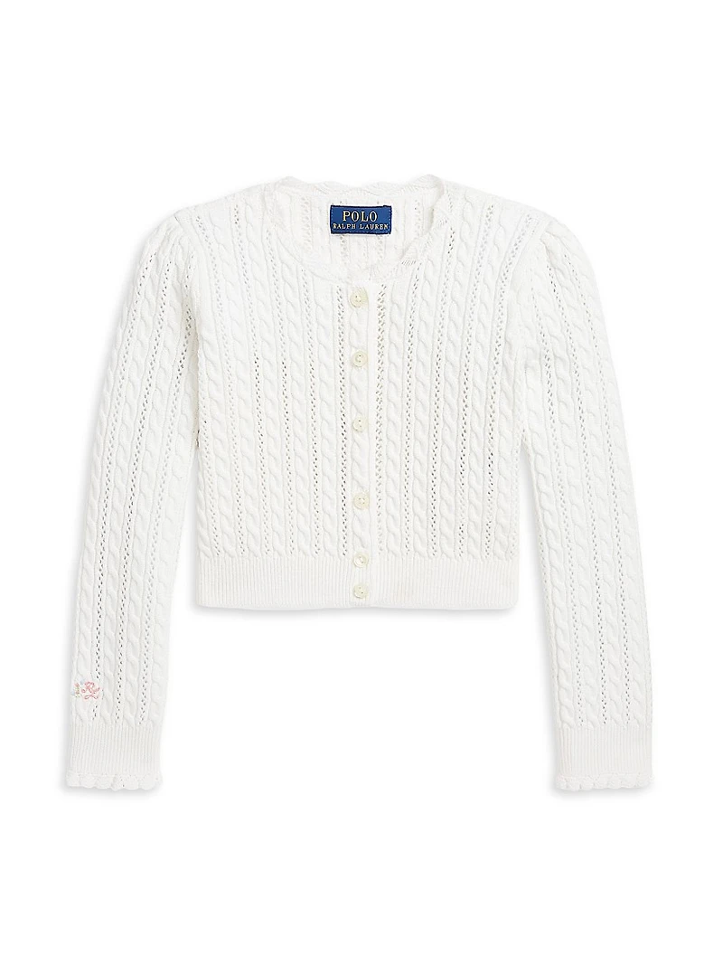 Little Girl's & Girl's Cotton Knit Cardigan