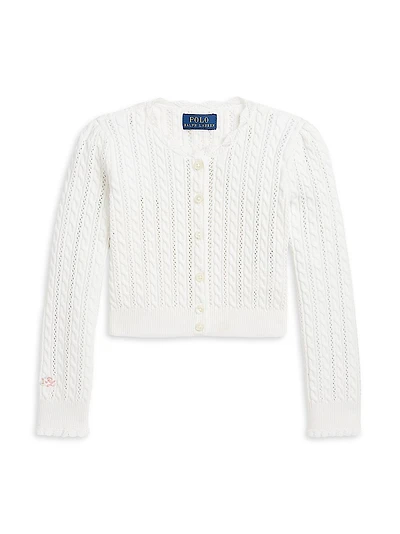 Little Girl's & Girl's Cotton Knit Cardigan