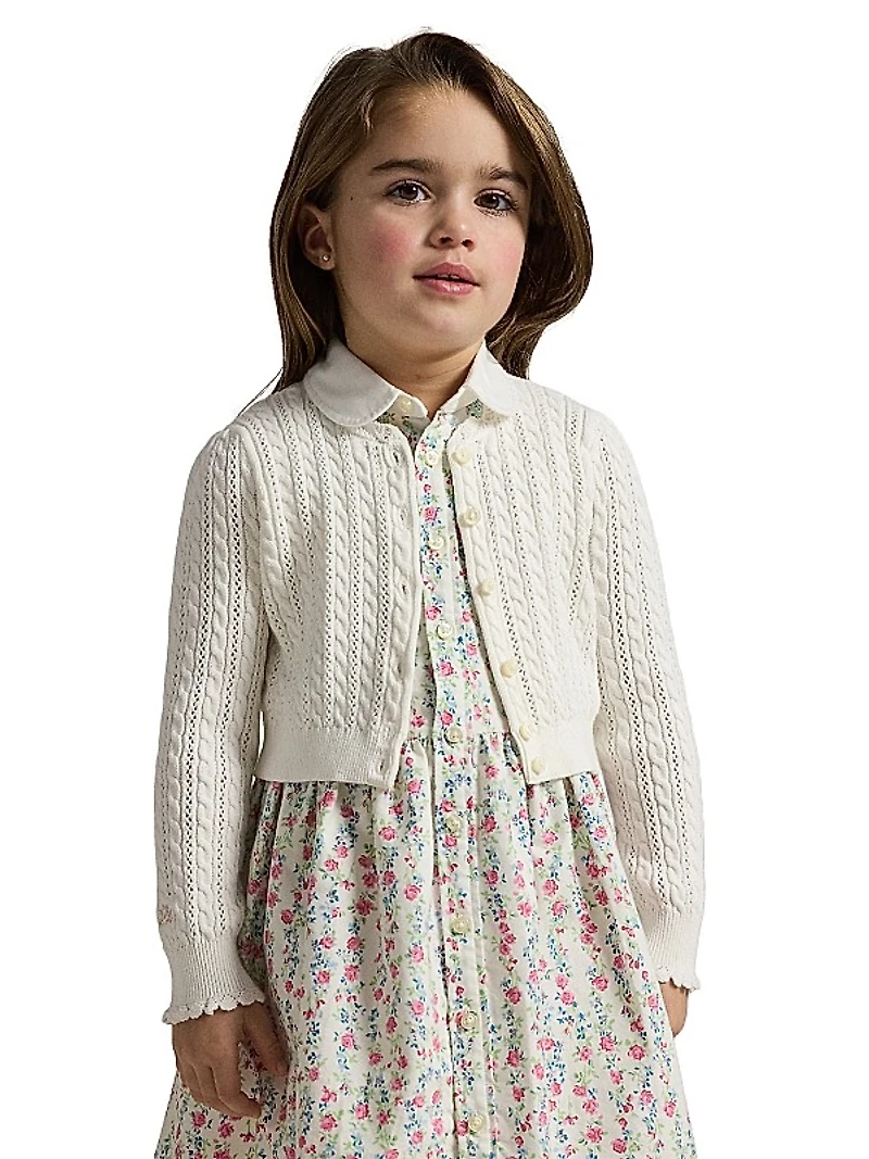 Little Girl's & Girl's Cotton Knit Cardigan