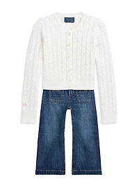 Little Girl's & Girl's Cotton Knit Cardigan