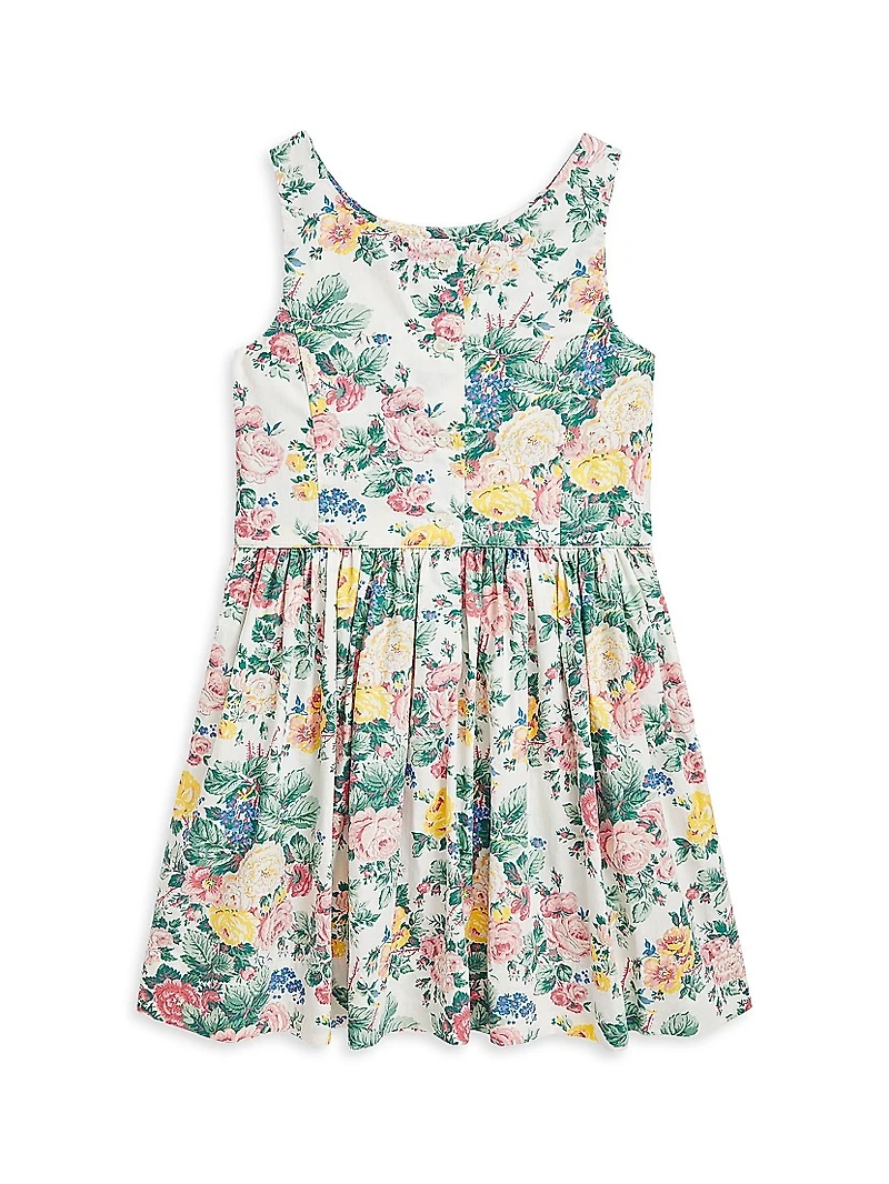 Little Girl's & Girl's Sleeveless Floral Dress