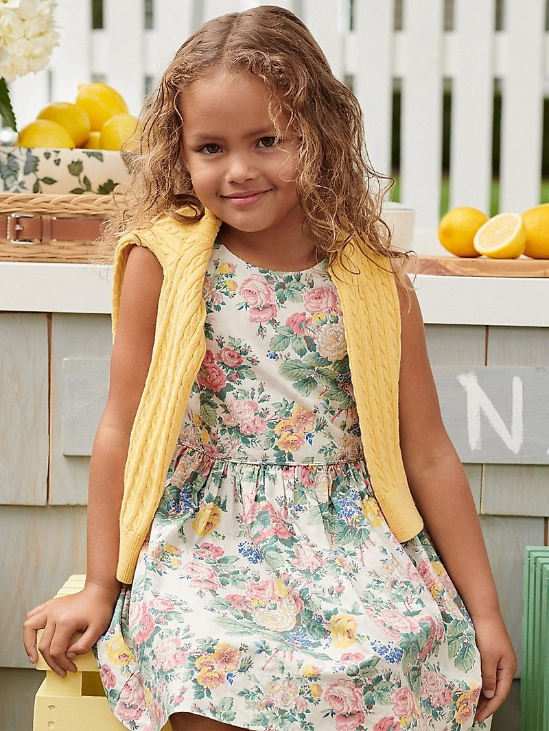 Little Girl's & Girl's Sleeveless Floral Dress
