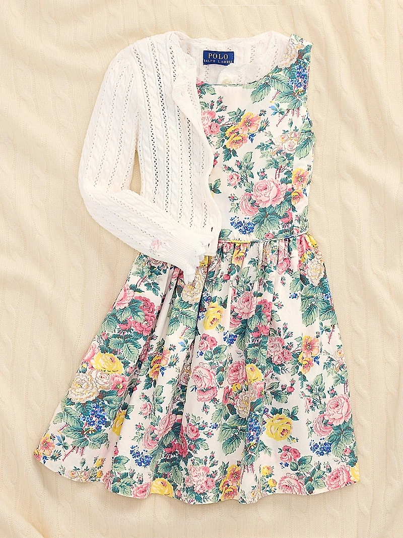 Little Girl's & Girl's Sleeveless Floral Dress