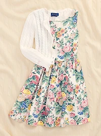 Little Girl's & Girl's Sleeveless Floral Dress