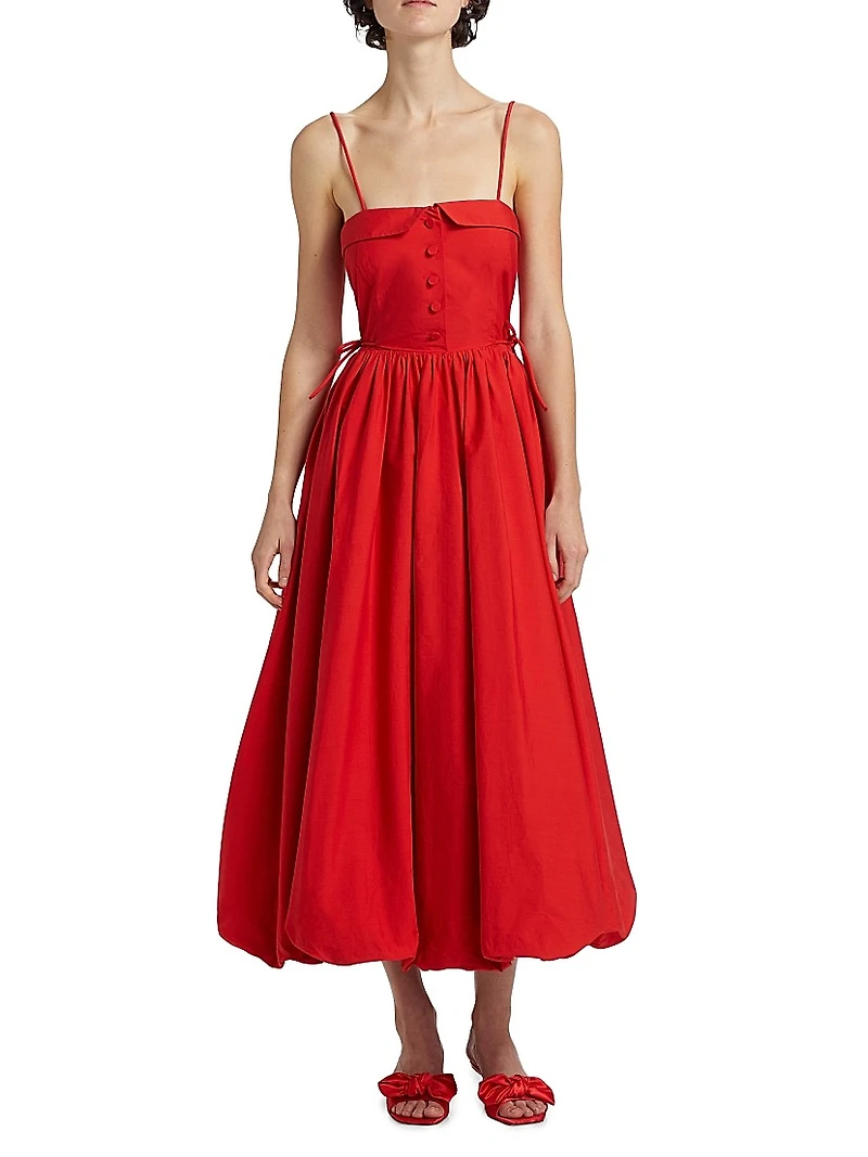 Taryn Bubble-Hem Maxi Dress