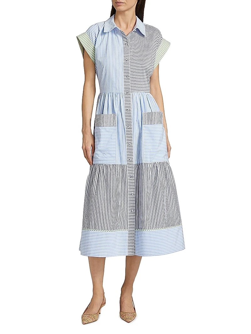 Sarah Striped Midi Shirtdress