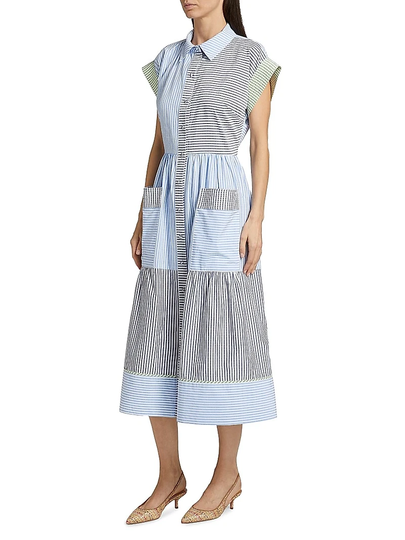 Sarah Striped Midi Shirtdress